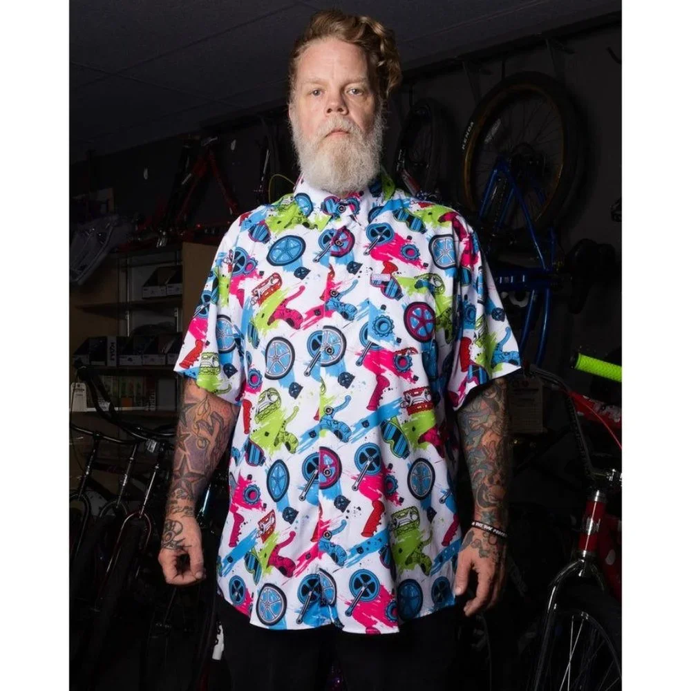 Dixxon Rhythm Section Men Shirt Short Sleeve Bicycle Cycling Button Up XL New - Picture 4 of 13